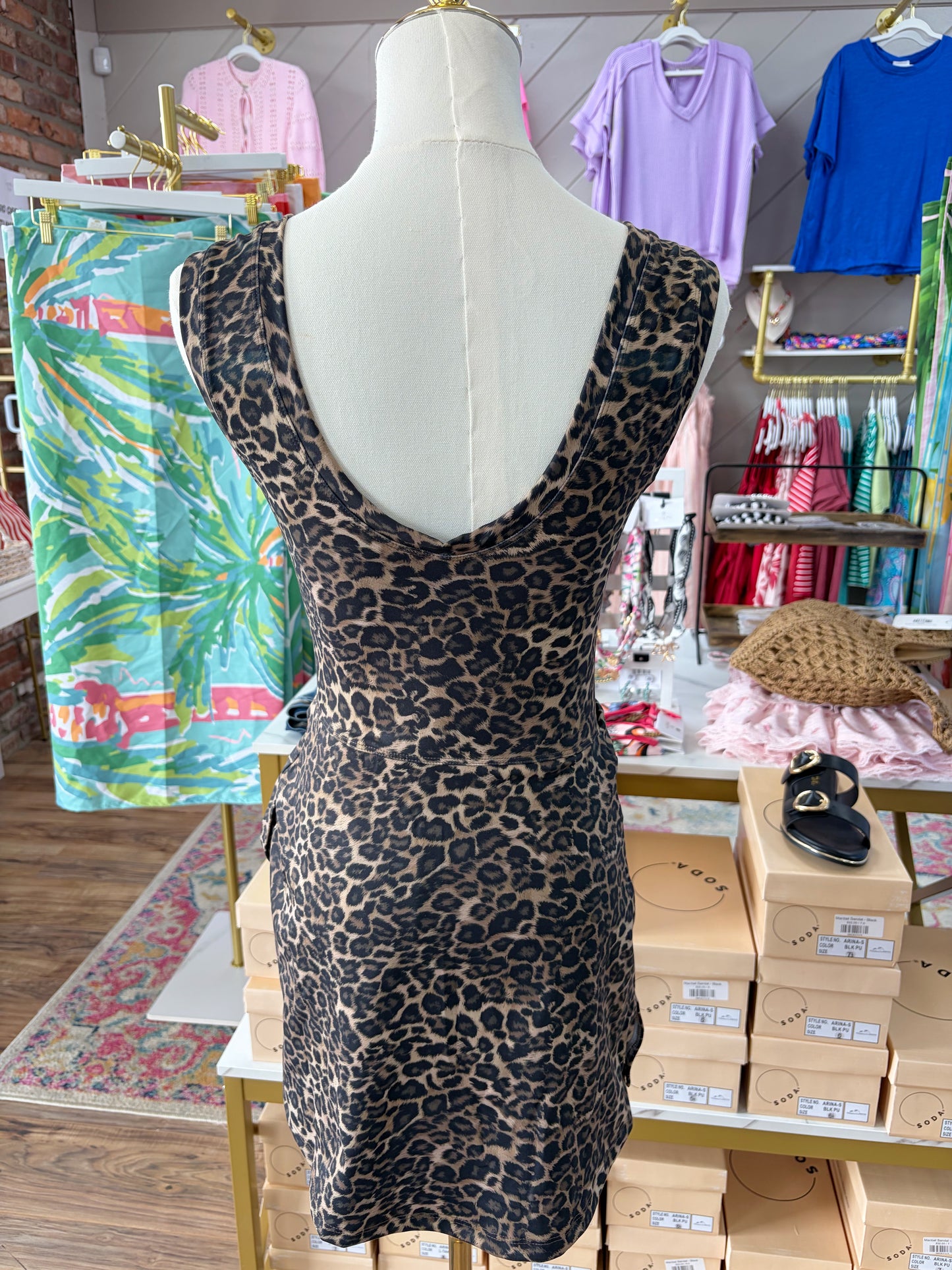 Off Duty Athletic Dress - Leopard