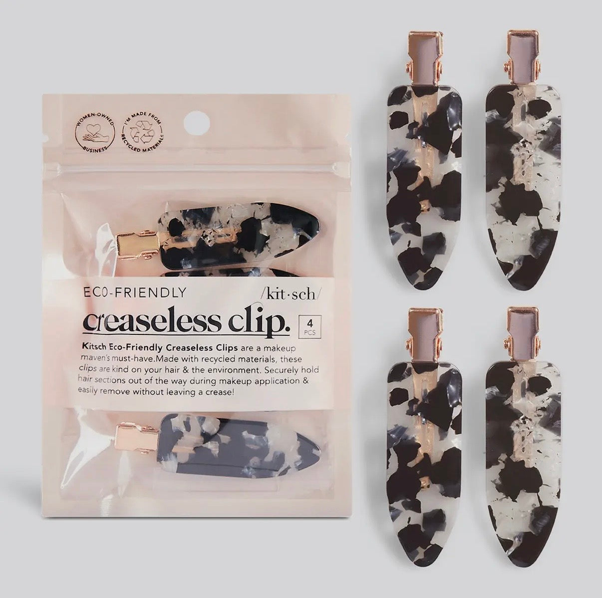 Kitsch Creaseless Clips - Black Terrazzo