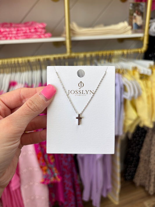 Mini Silver Cross Necklace