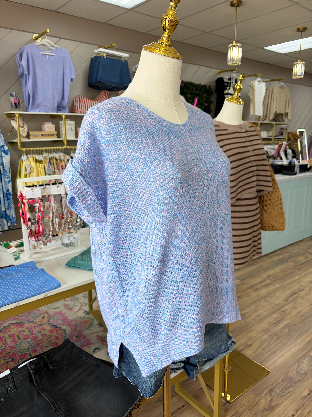 MEDIUM LEFT | Evie Sweater Top - Periwinkle