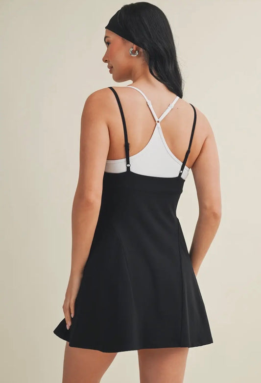 Black Double Layered Athletic Dress