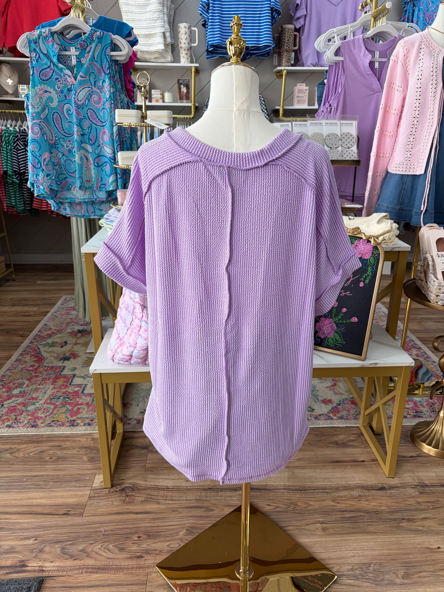 Lanie V-Neck Top - Lavender