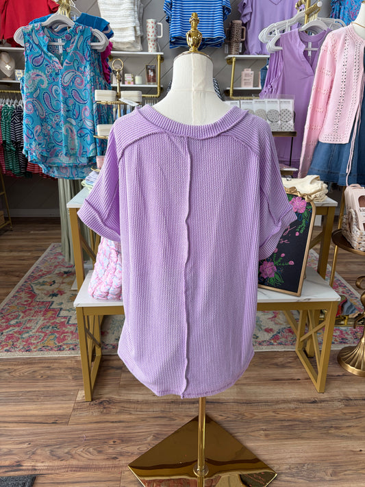 Lanie V-Neck Top - Lavender