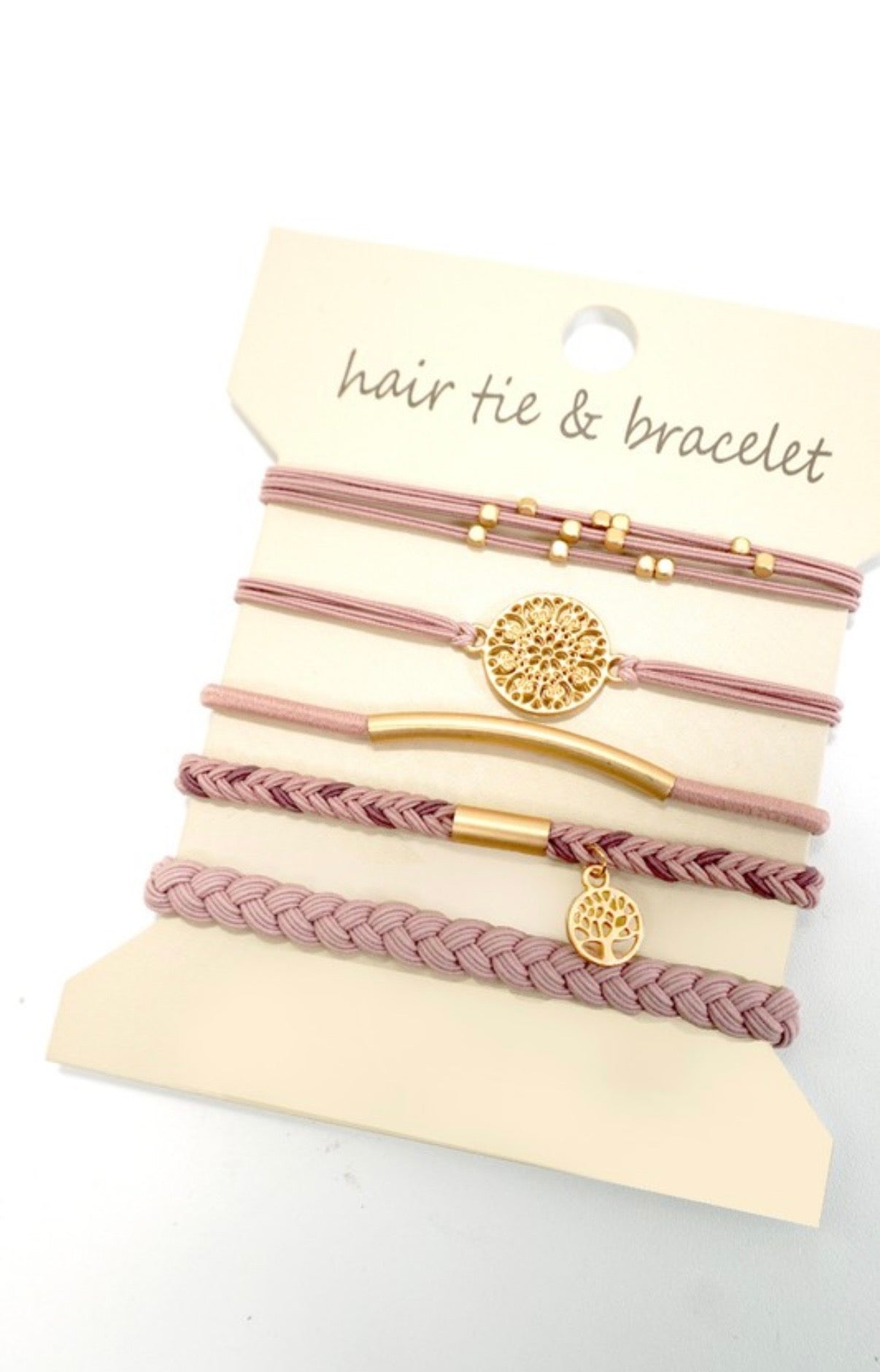 Boho Bracelet Hair Ties - Pink
