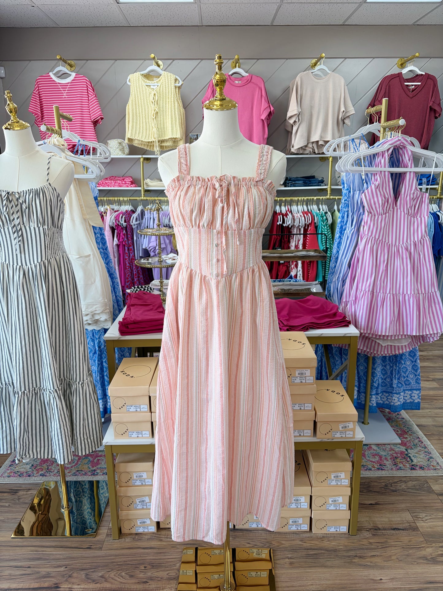 Pink Champagne Midi Dress