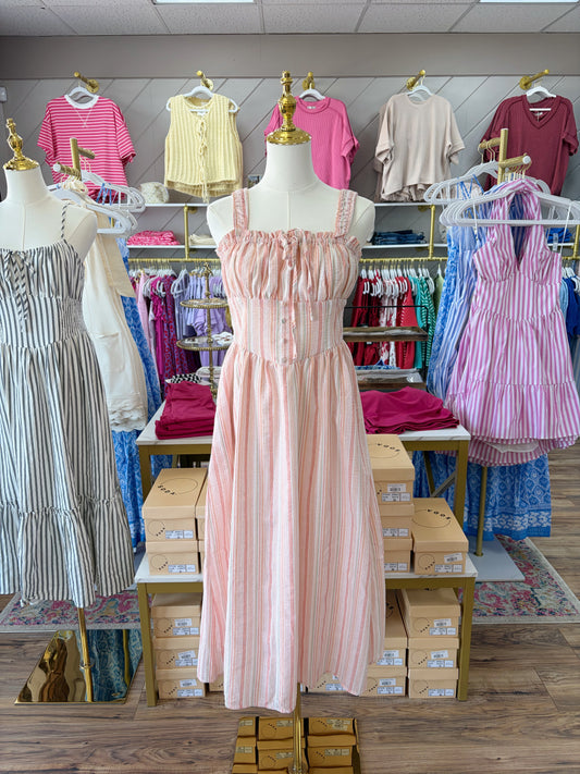 Pink Champagne Midi Dress