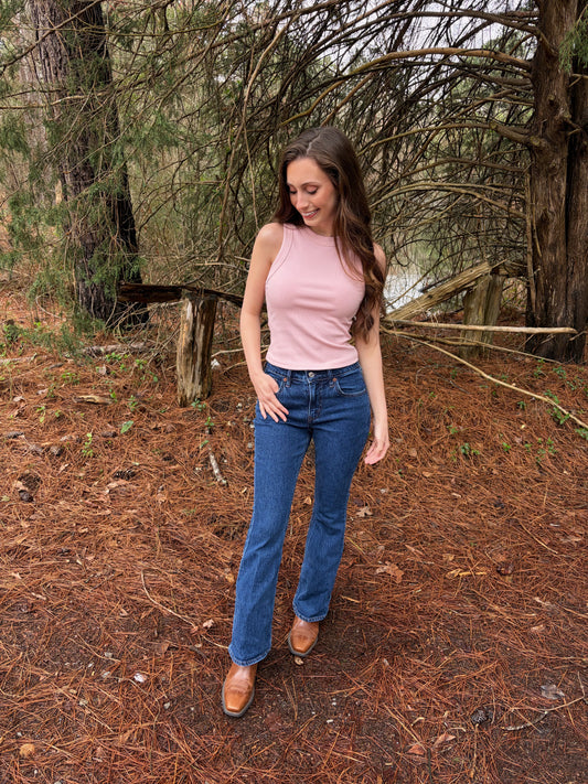 Everyday Ribbed Tank - Pink