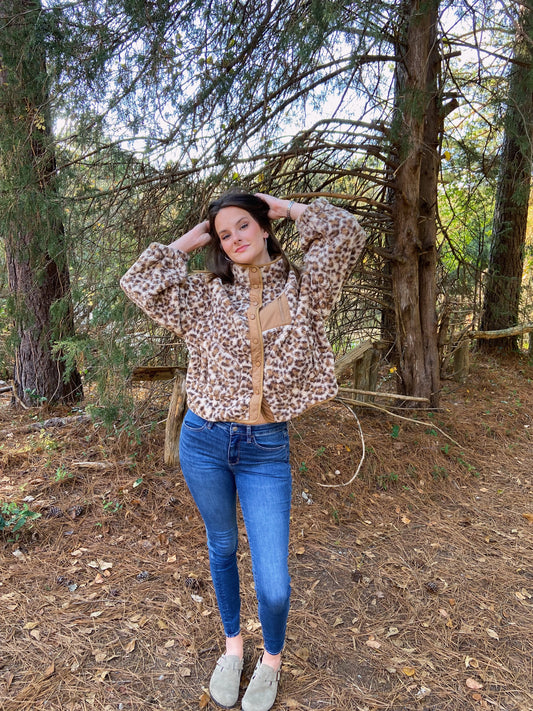 Leopard Fleece Jacket