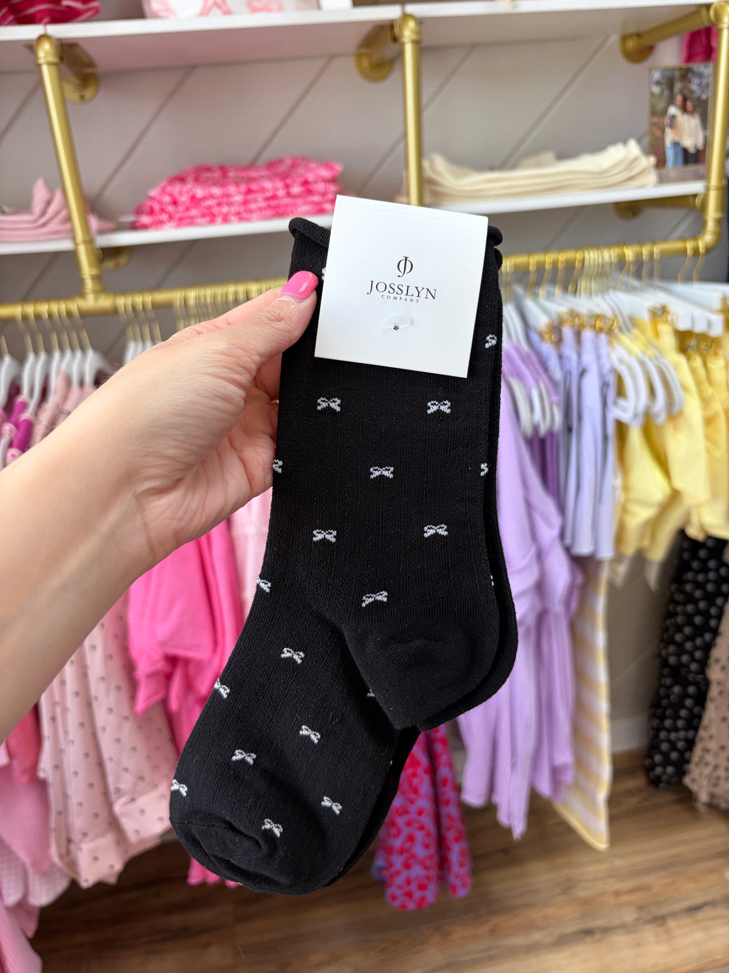 Bow Socks - Black