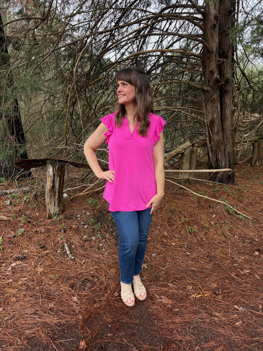M & L LEFT | Lizzy Flutter Top - Pink