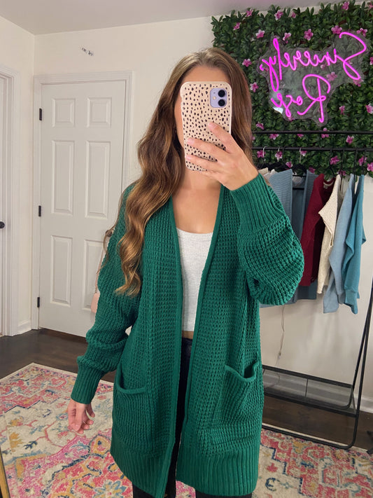 1 SMALL LEFT | Londyn Cardigan - Hunter Green