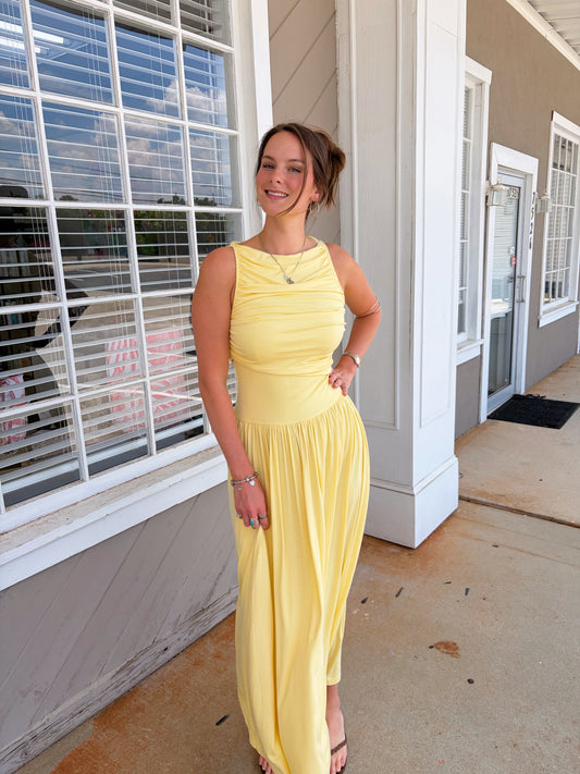 M & L LEFT | Butter Yellow Maxi Dress