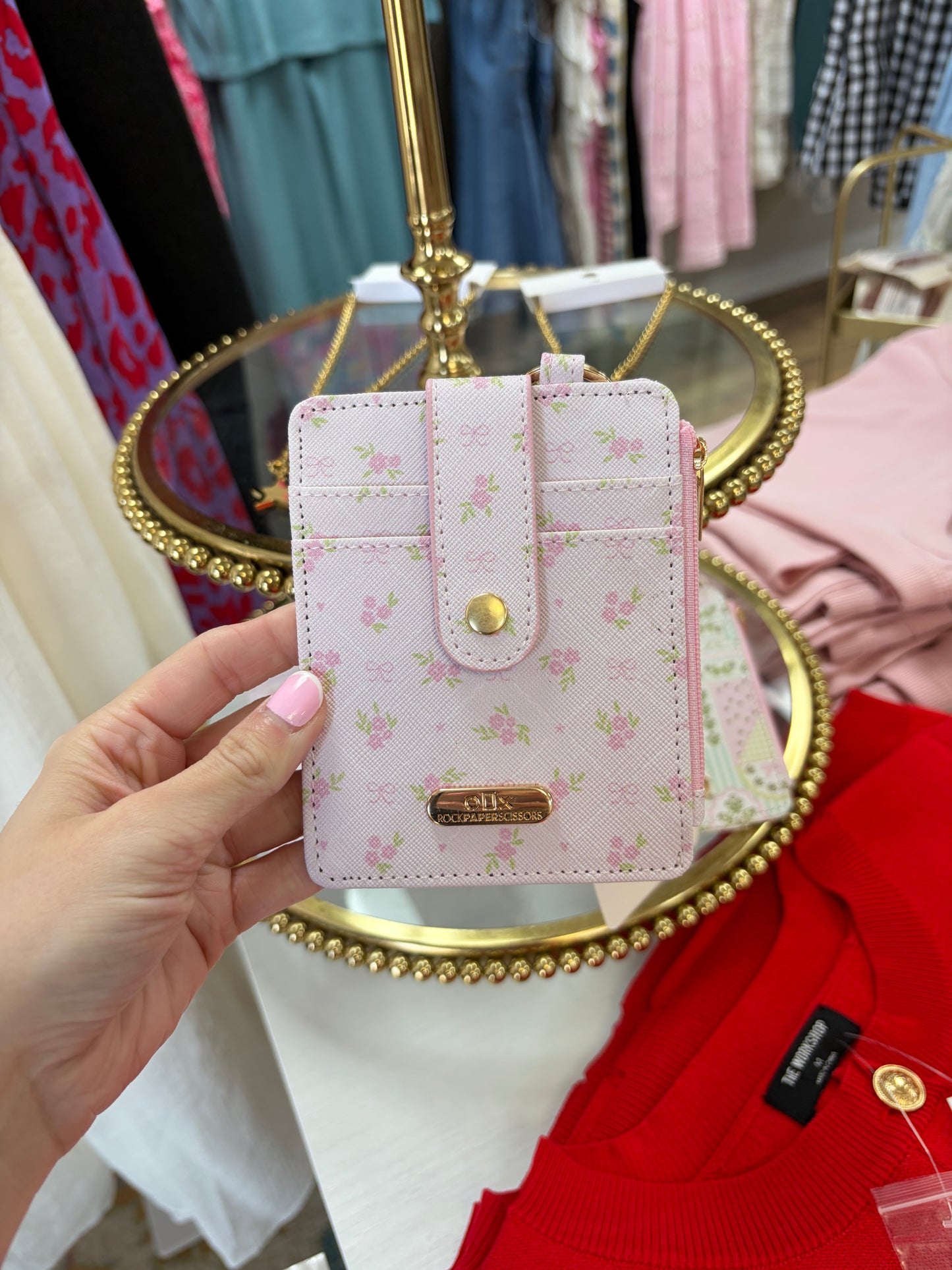 Blush & Stem Floral Pink Key-Chain Wallet