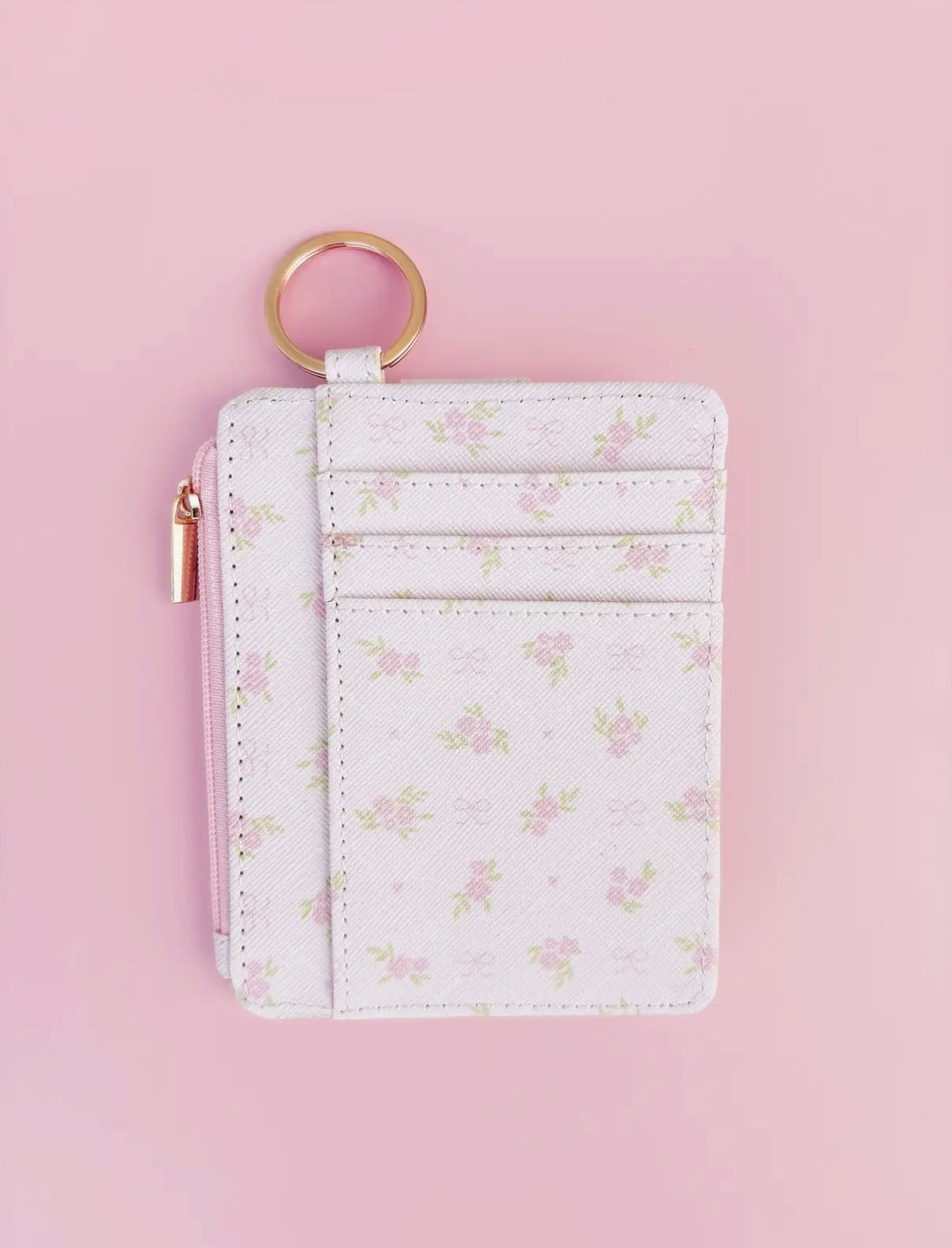 Blush & Stem Floral Pink Key-Chain Wallet