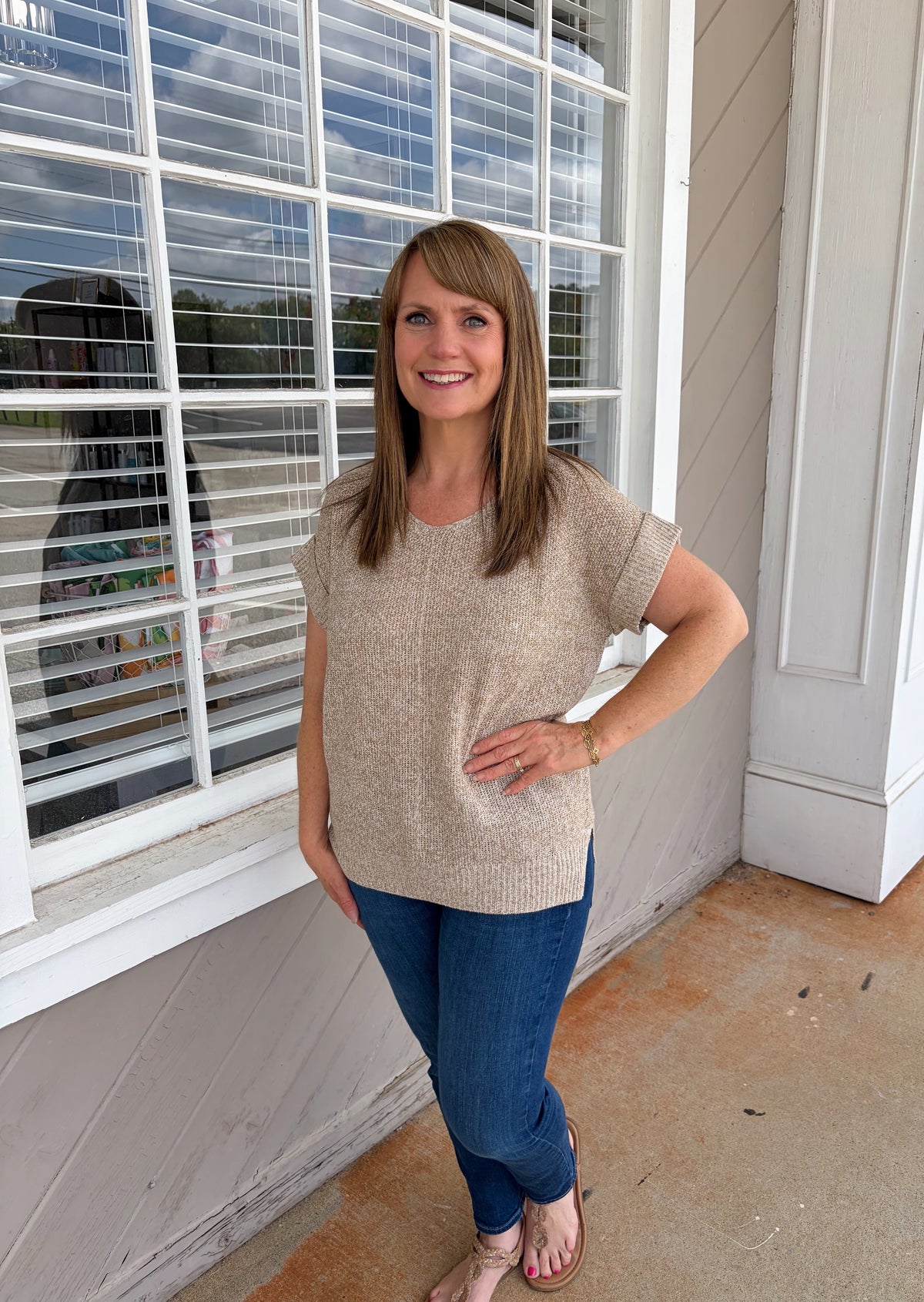 M & L LEFT | Evie Sweater Top - Taupe