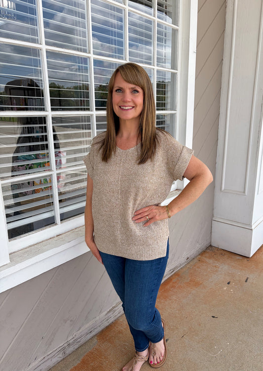 M & L LEFT | Evie Sweater Top - Taupe