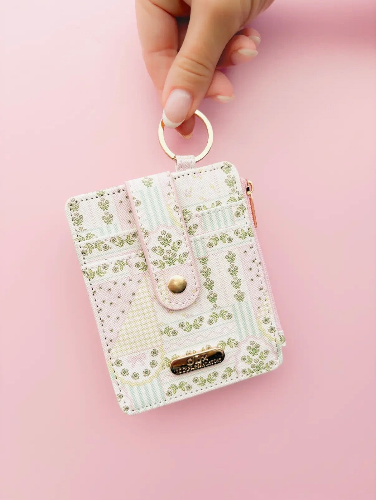 Patchwork Floral Key-Chain Wallet