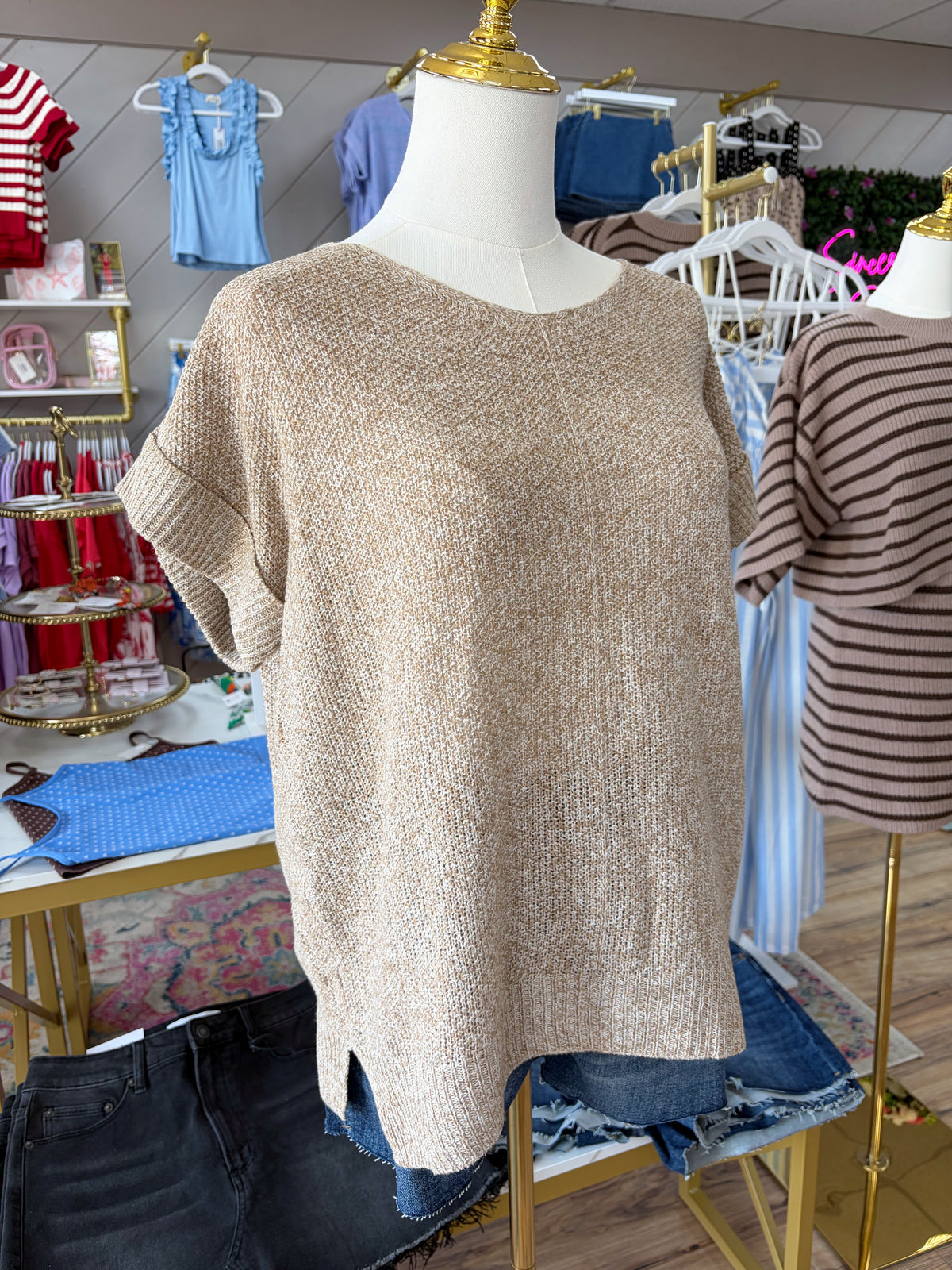 M & L LEFT | Evie Sweater Top - Taupe