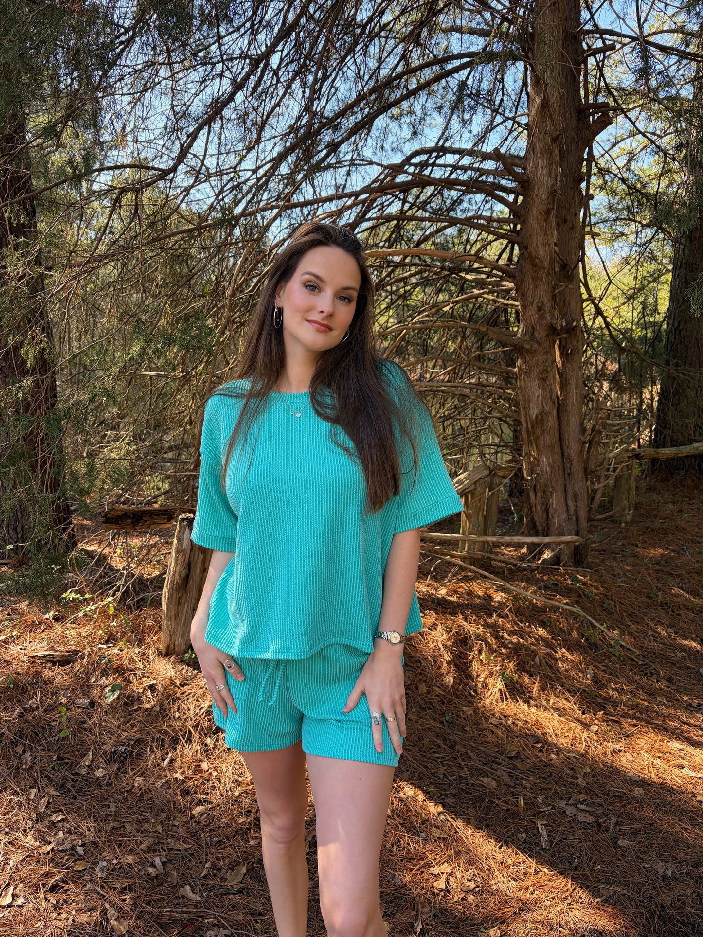 Weekend Ribbed Set - Turquoise