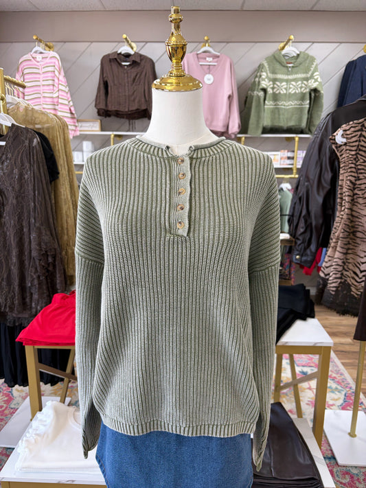 Olive Henley Sweater