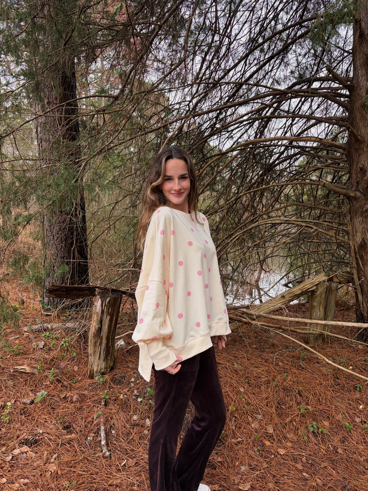 Polka Dot Oversized Sweatshirt