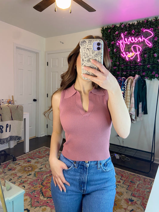 M & L LEFT | So Mauve Knit Top
