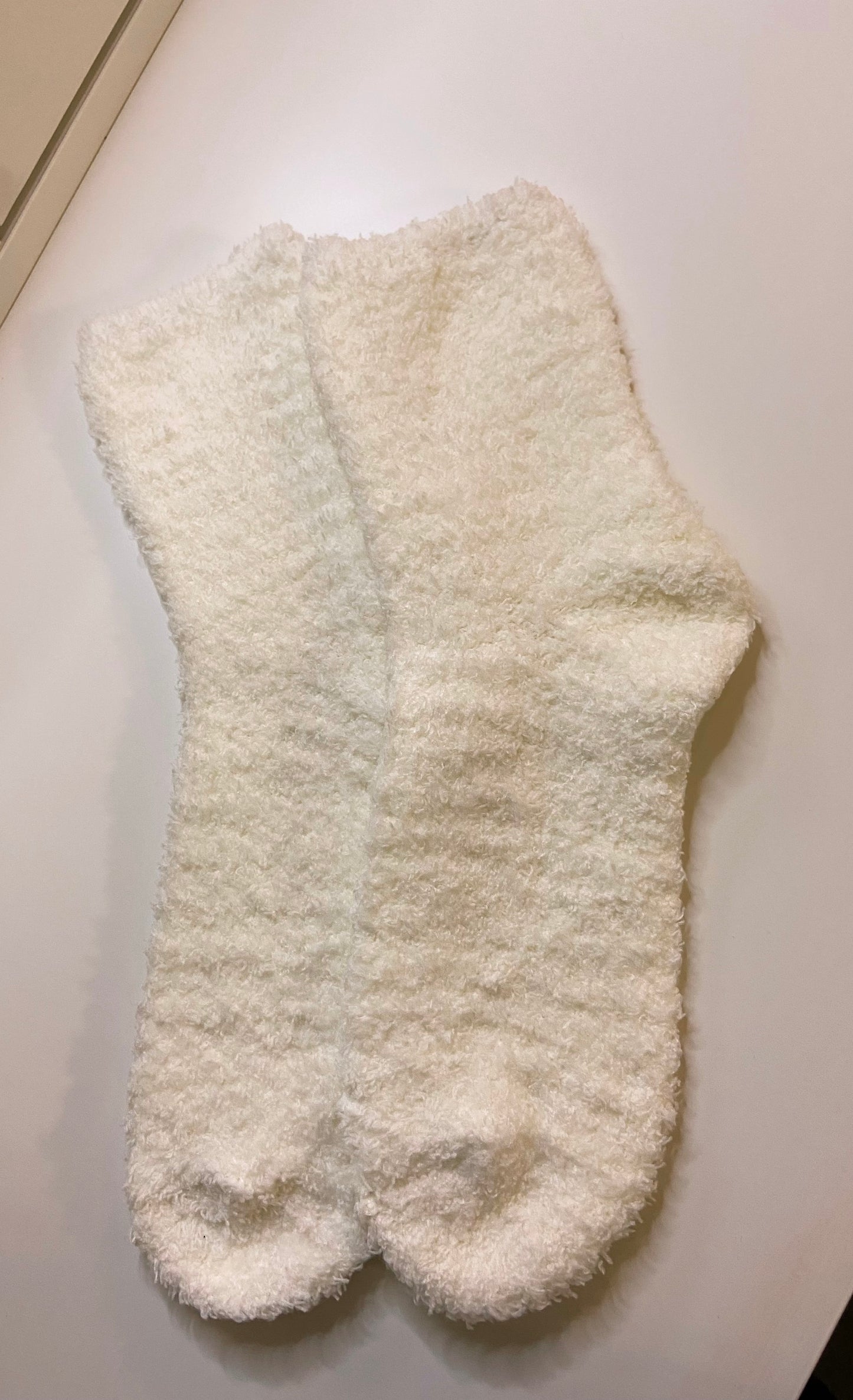 White Fleece Fuzzy Socks