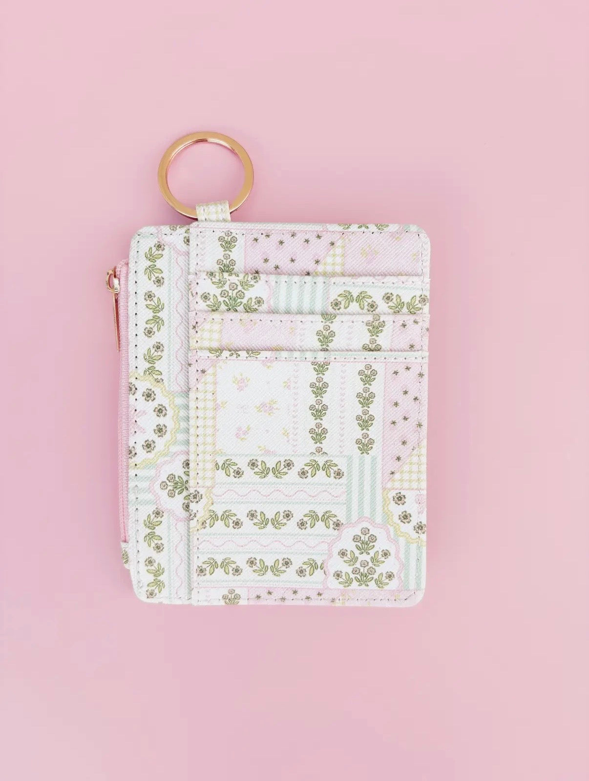 Patchwork Floral Key-Chain Wallet