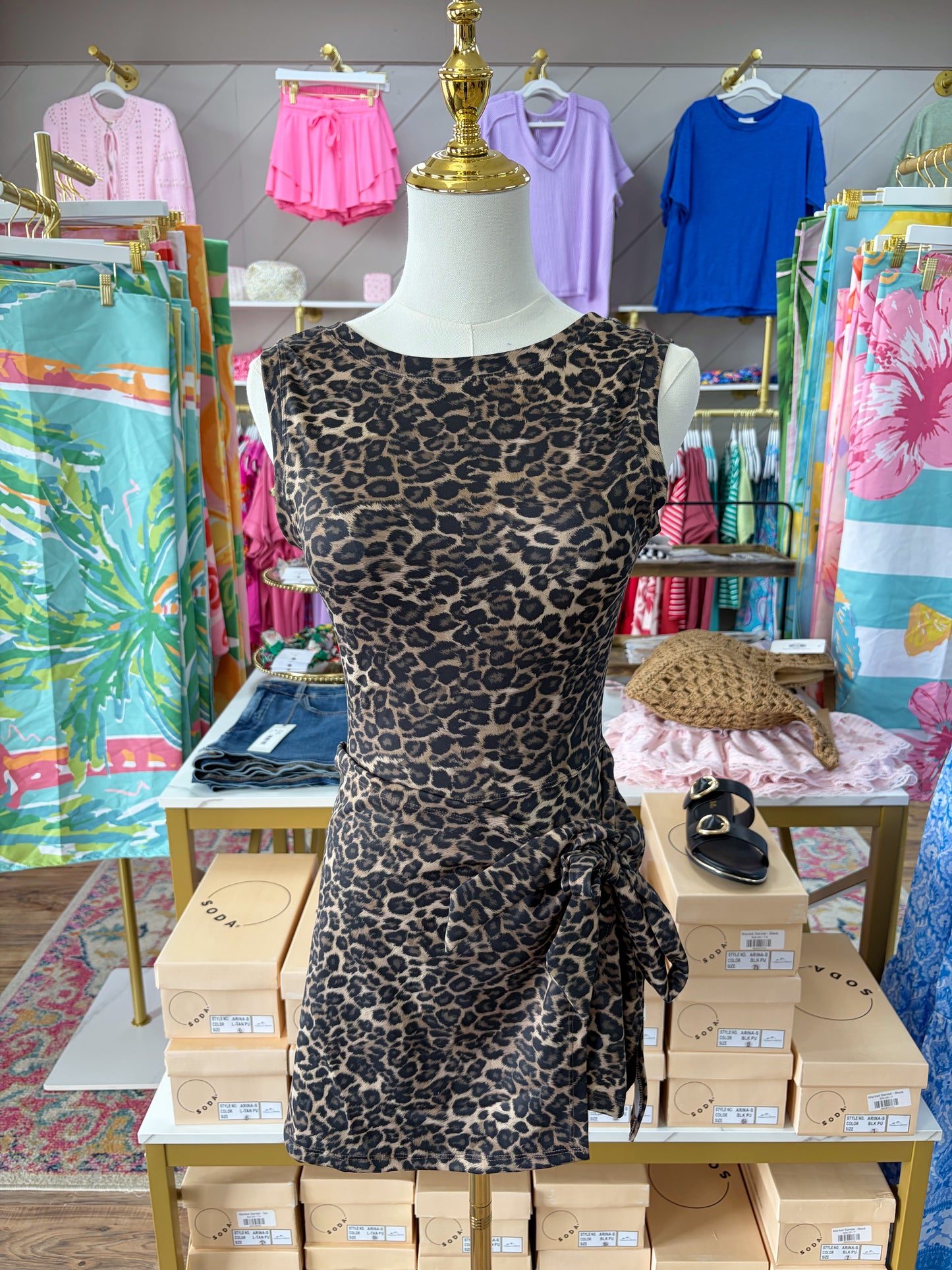 Off Duty Athletic Dress - Leopard