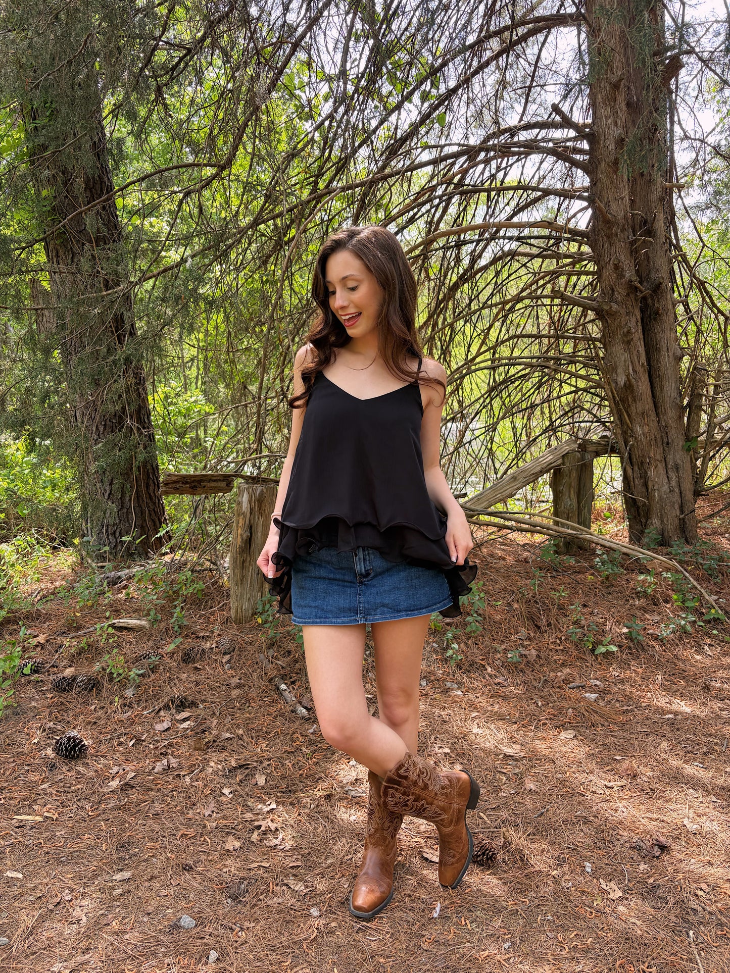S & M LEFT | Heartbreaker Ruffle Top - Black