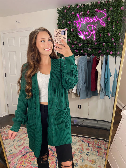 1 SMALL LEFT | Londyn Cardigan - Hunter Green