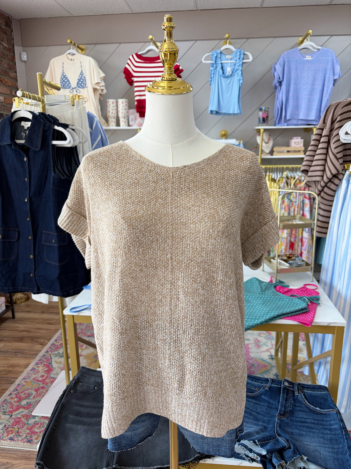 M & L LEFT | Evie Sweater Top - Taupe