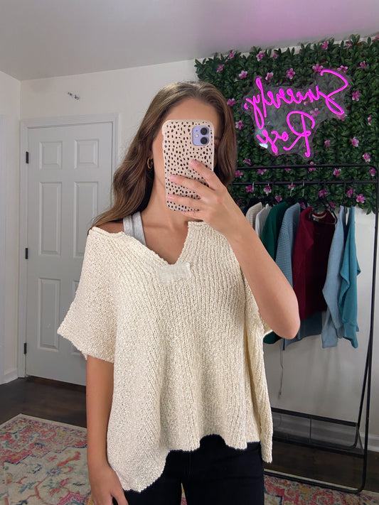 1 L/XL LEFT | Brielle Top - Heather Beige