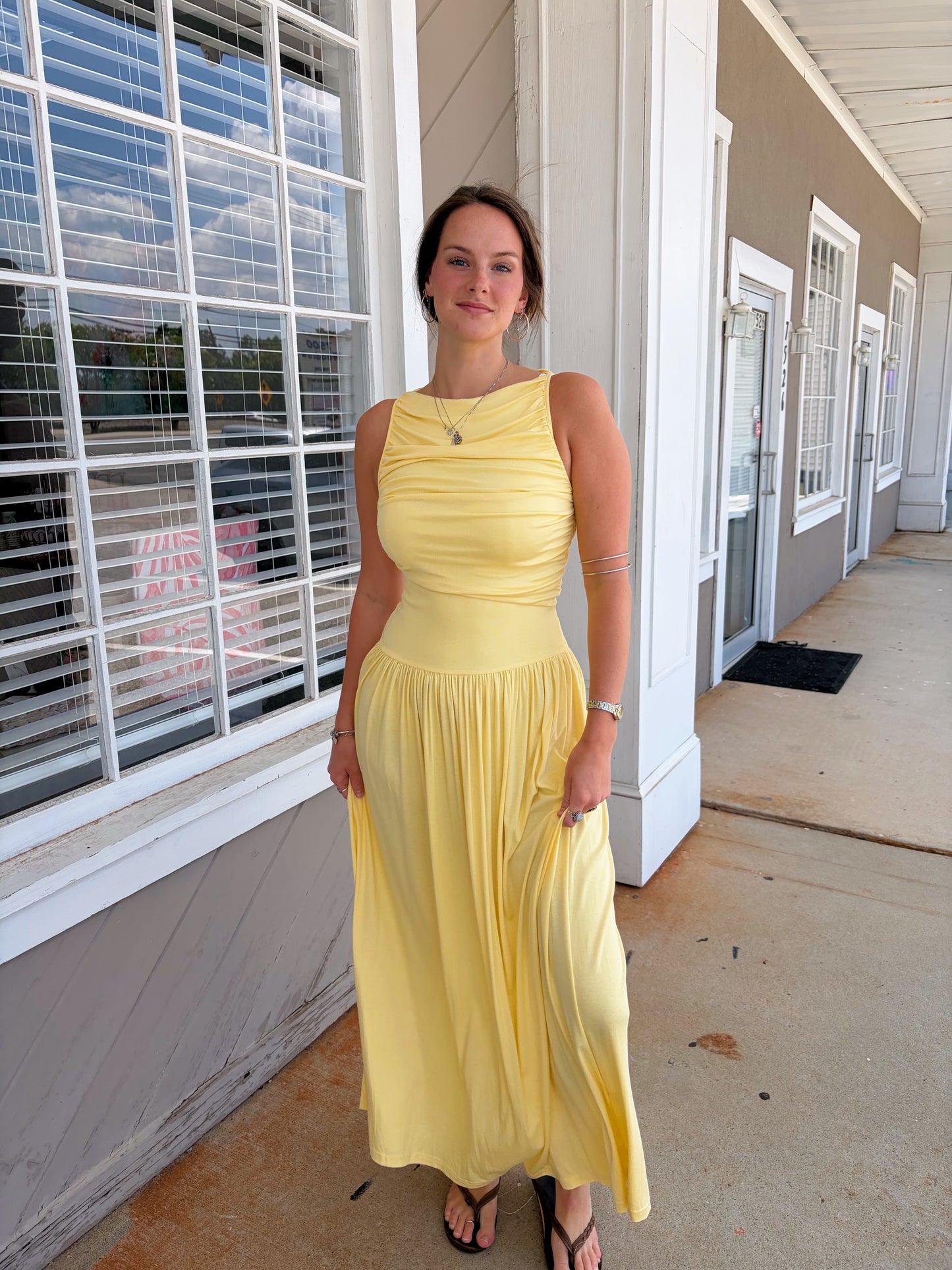 M & L LEFT | Butter Yellow Maxi Dress