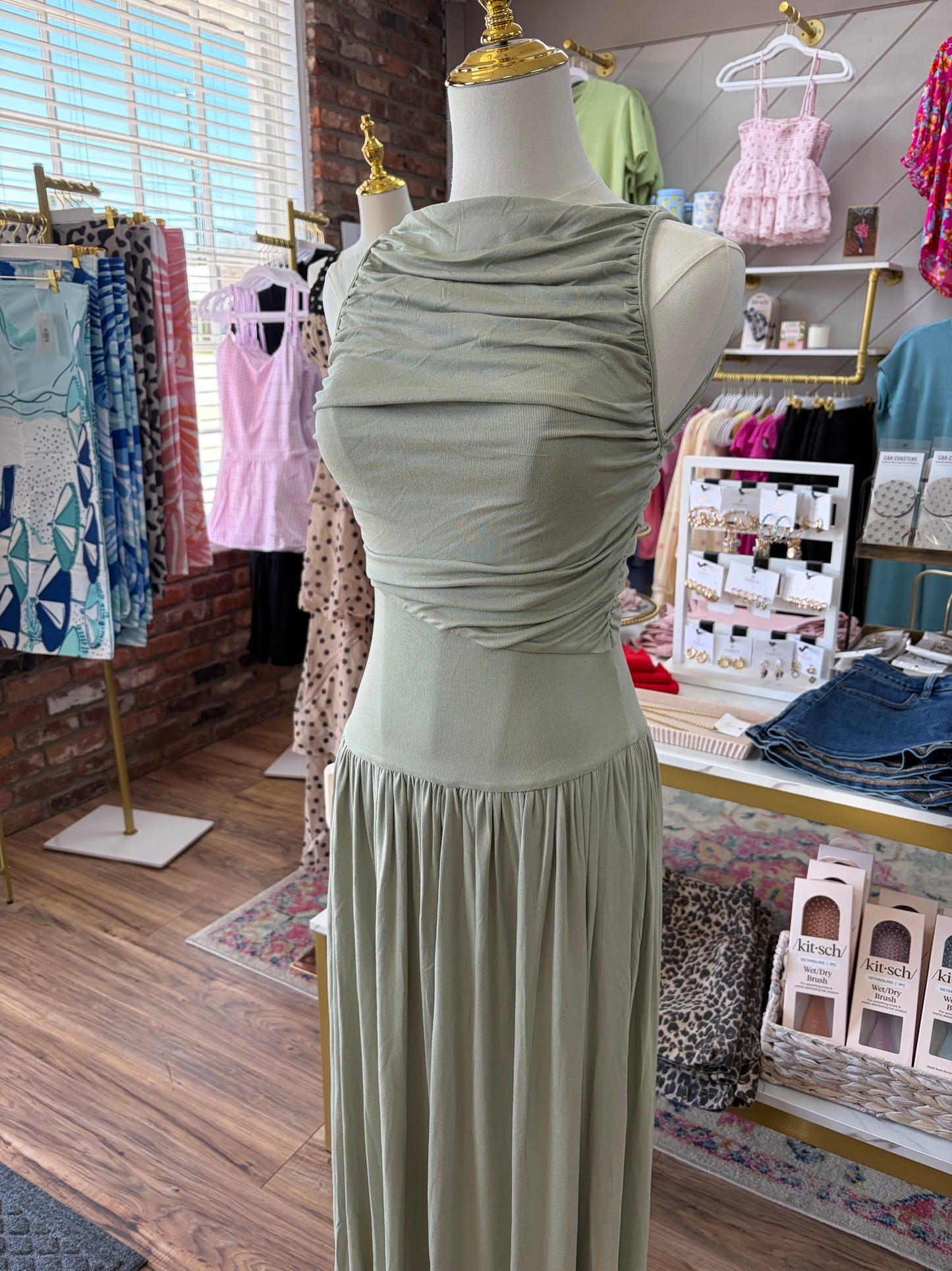 M & L LEFT | Garden Sage Maxi Dress
