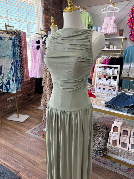 M & L LEFT | Garden Sage Maxi Dress