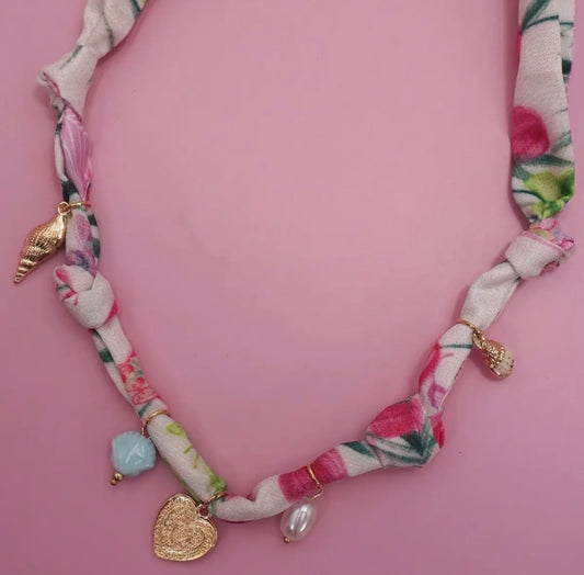 Pink Tide Scarf Necklace