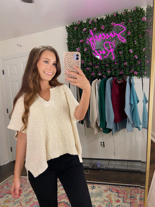 1 L/XL LEFT | Brielle Top - Heather Beige