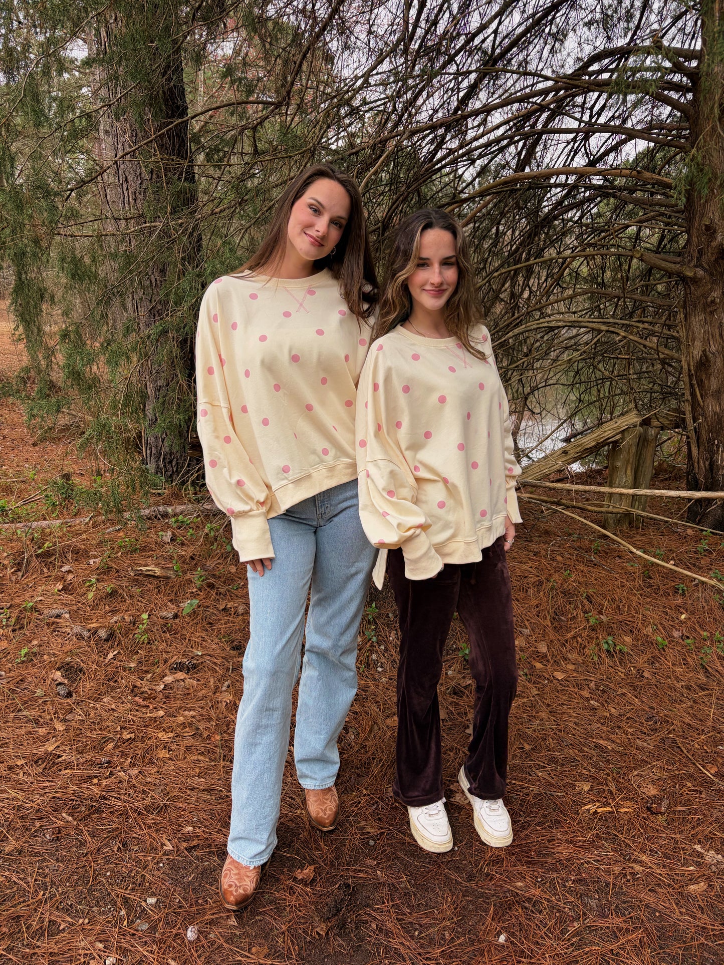 Polka Dot Oversized Sweatshirt