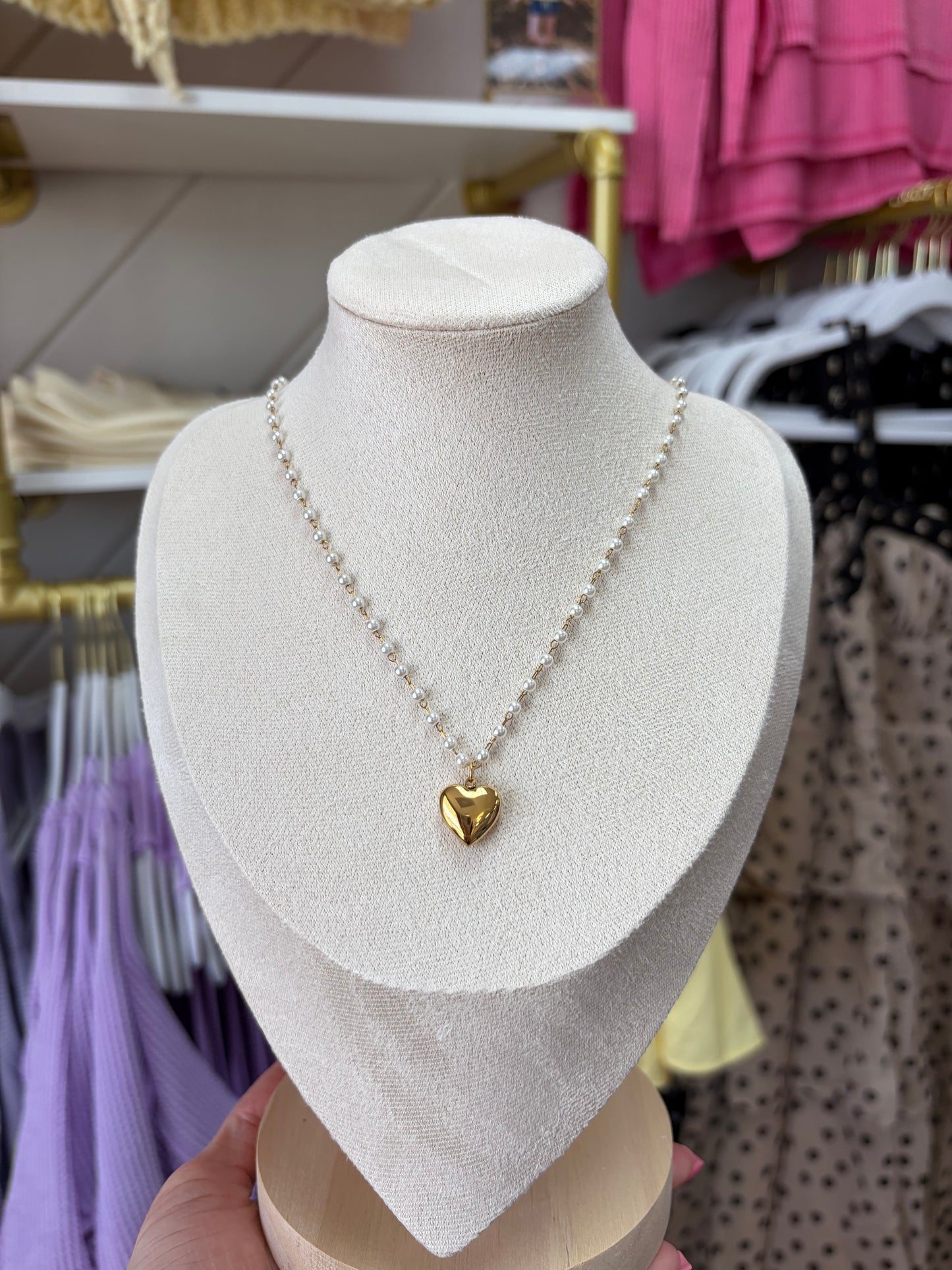 Pearls & Heart Necklace