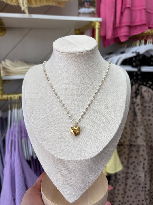 Pearls & Heart Necklace