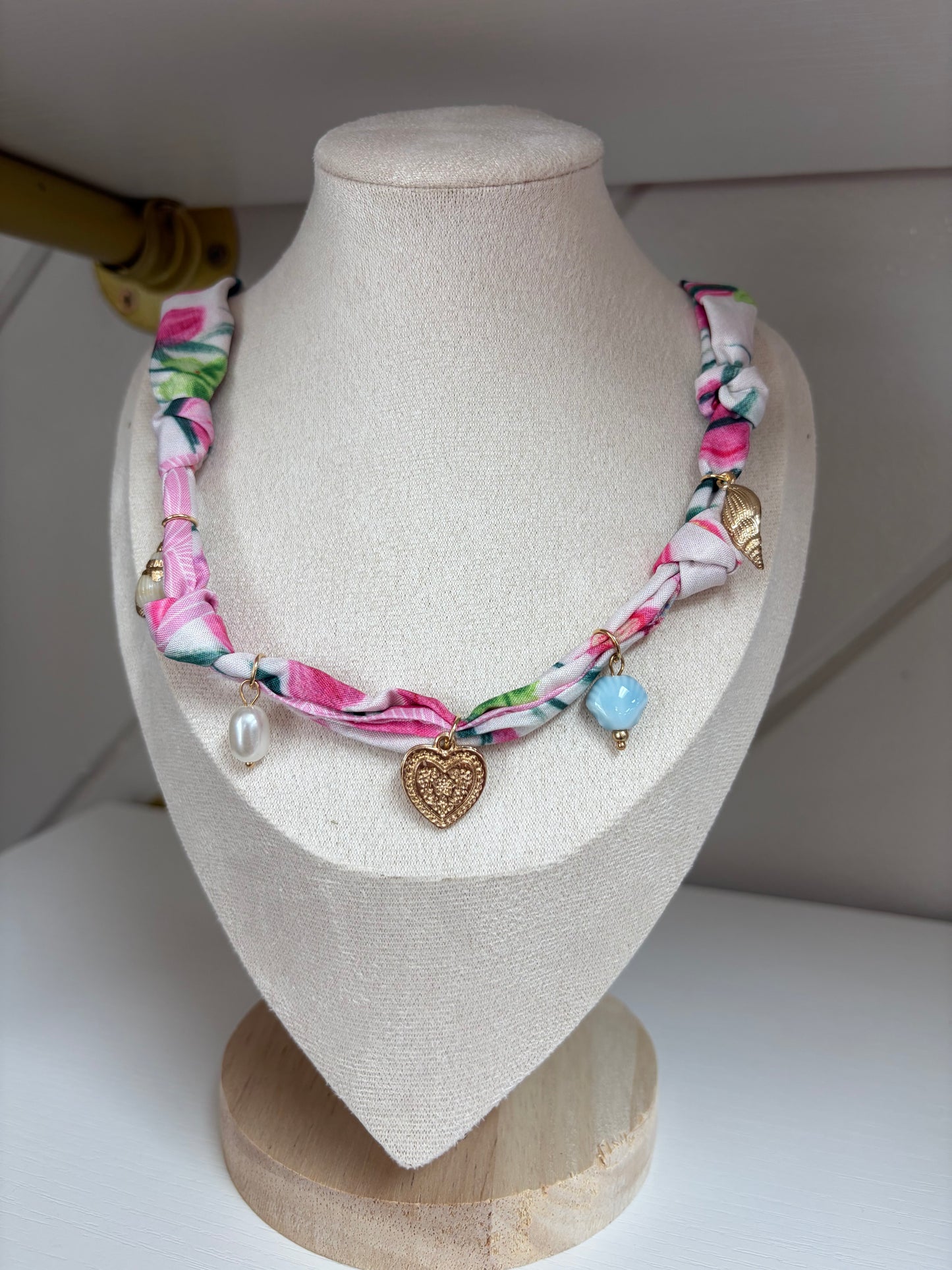 Pink Tide Scarf Necklace