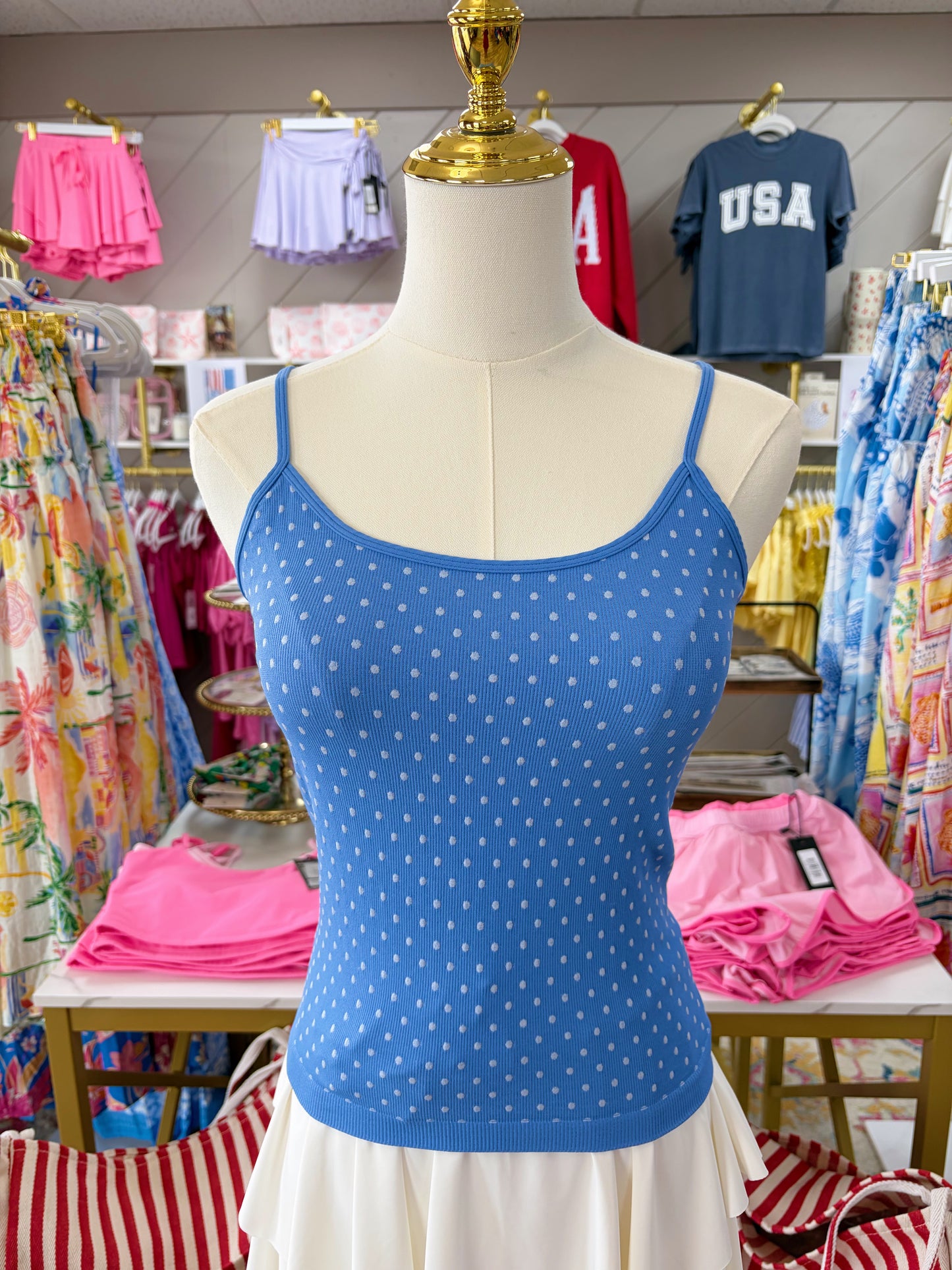Polka Dot Tank - Marina