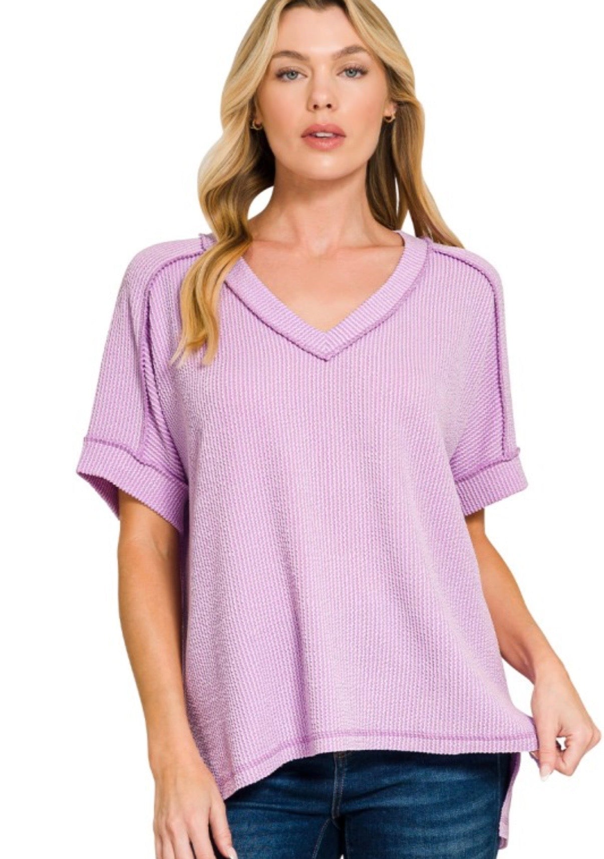 Lanie V-Neck Top - Lavender
