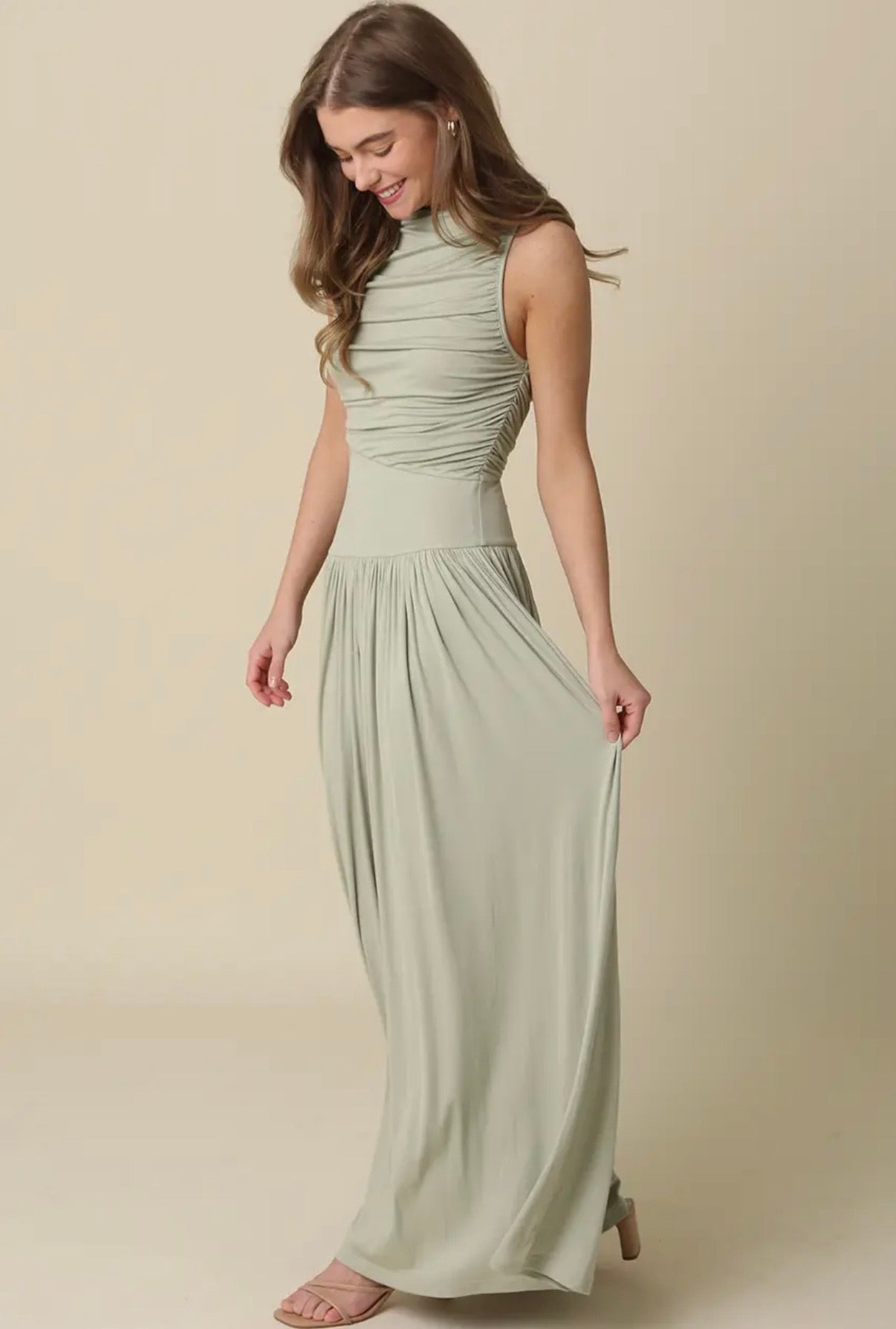 M & L LEFT | Garden Sage Maxi Dress