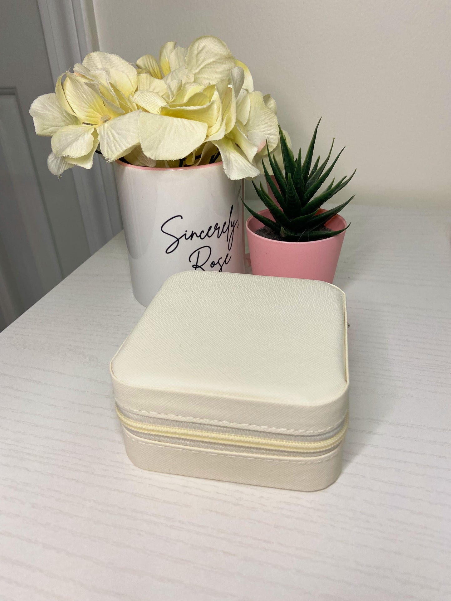 Cream Jewelry Case