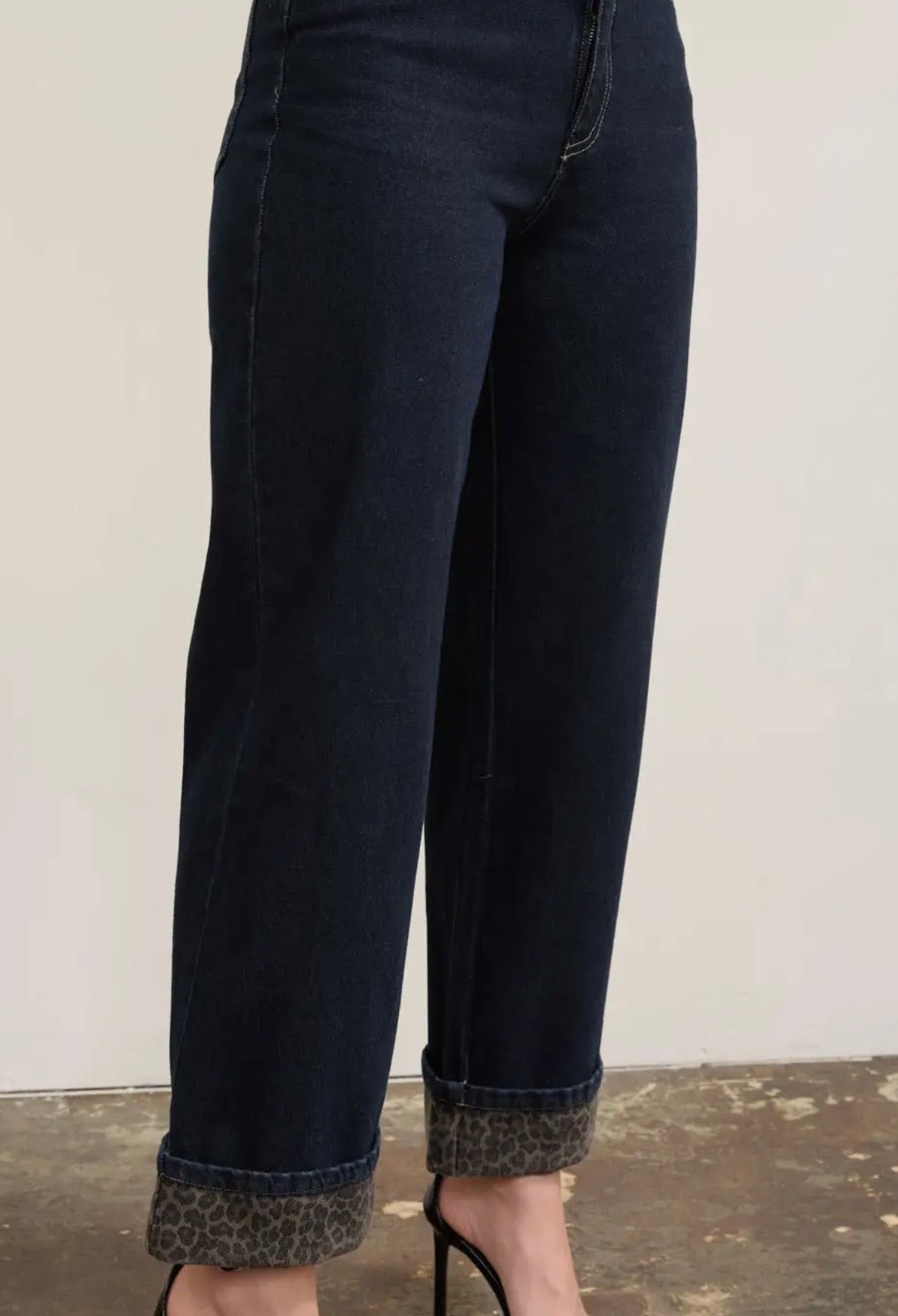 Leopard Cuff Jeans