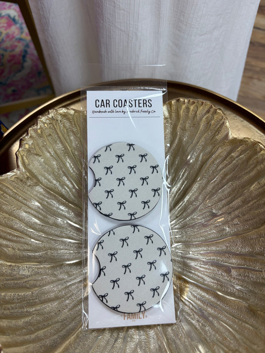 Black Bow Car Coasters