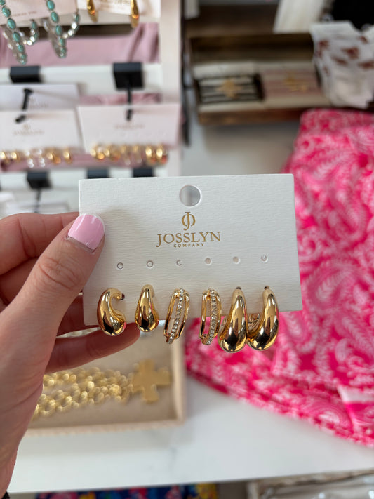 Chunky Hoop Trio Earring Set