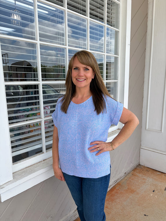 Evie Sweater Top - Periwinkle